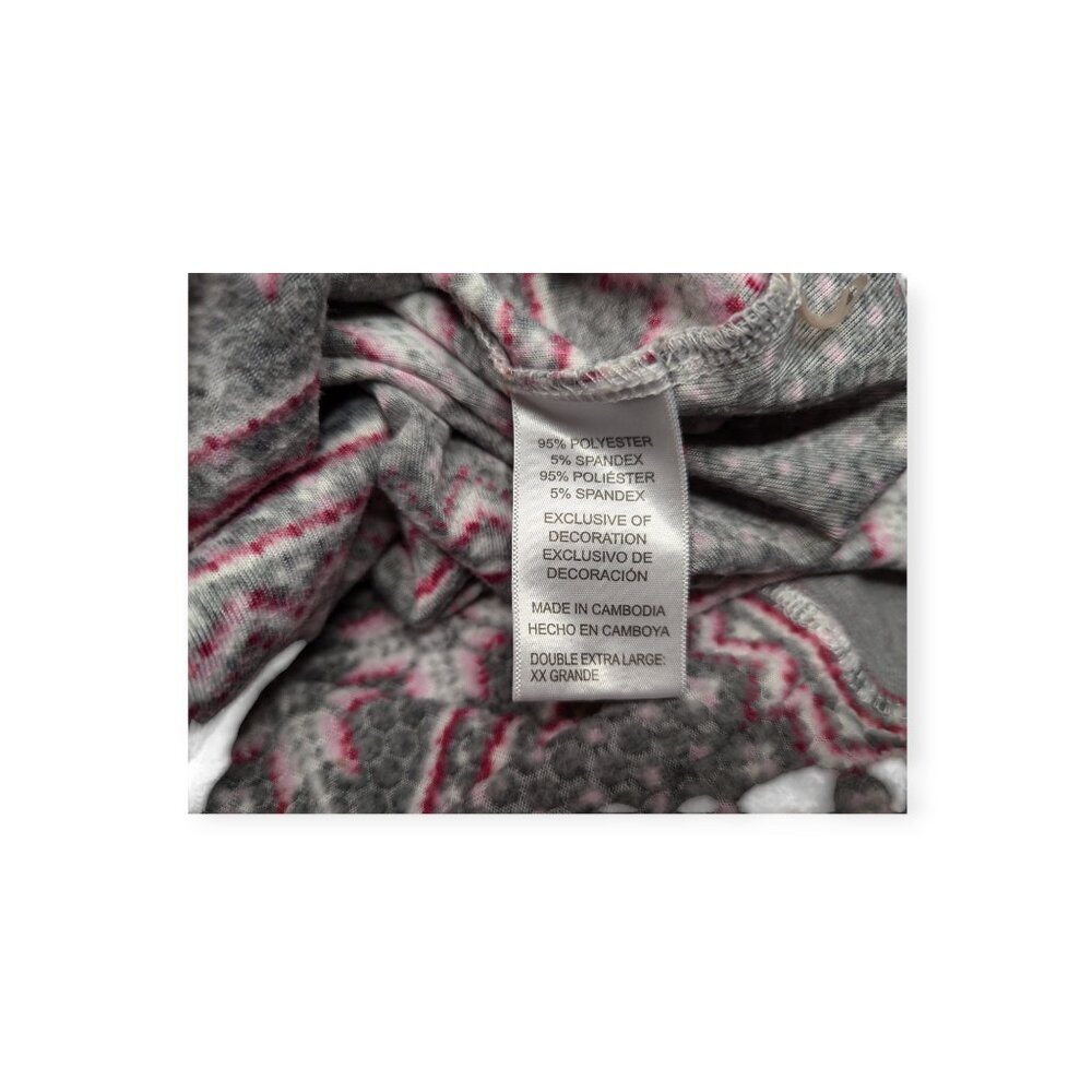 Nautica Winter Themed Red White Gray Women Fleece Pajamas 2 Piece Set Size XXL - Picture 4 of 16